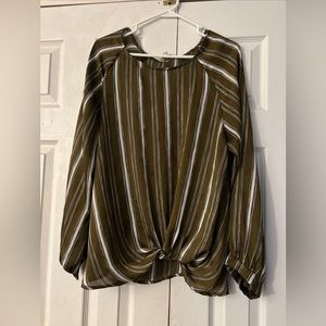 Umgee Women’s Striped Gathered Top Size Large